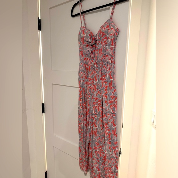 As U Wish XS salmon pink jumpsuit with beautiful floral print. Excellent - Picture 1 of 3